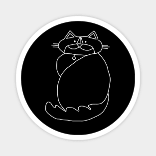 Kevin the Cat White Line Drawing Magnet